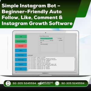 Simple Instagram Bot – Beginner-Friendly Auto Follow, Like, Comment & Instagram Growth Software