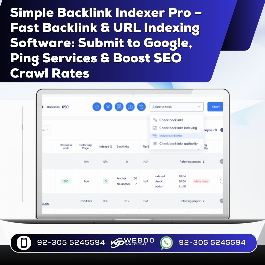 Simple Backlink Indexer Pro – Fast Backlink & URL Indexing Software: Submit to Google, Ping Services & Boost SEO Crawl Rates