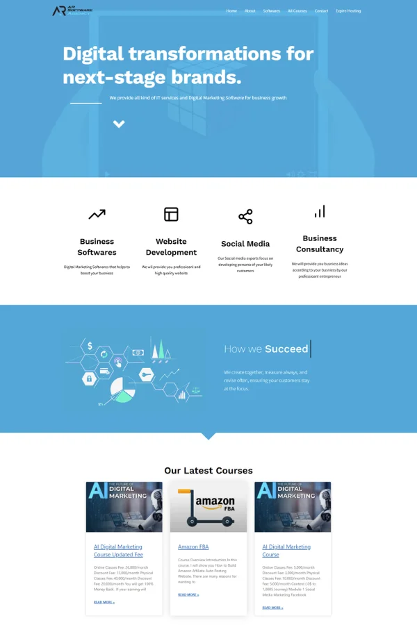 AR Software Agency website
