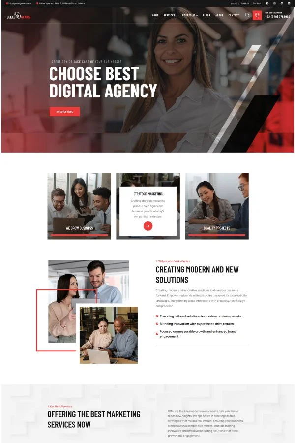 Geeks Genics IT services website